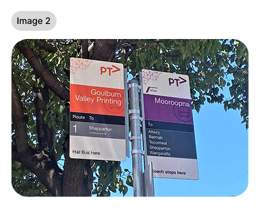 Image 2: Photos of actual bus stop signs in use